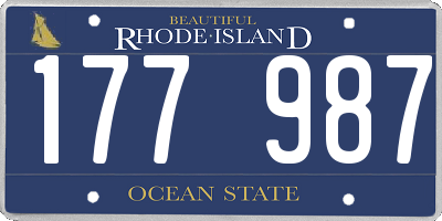 RI license plate 177987