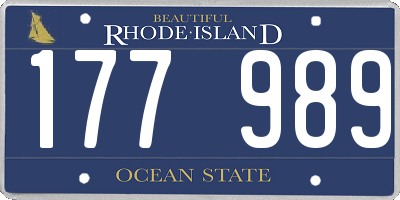RI license plate 177989