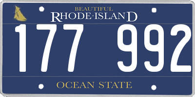 RI license plate 177992