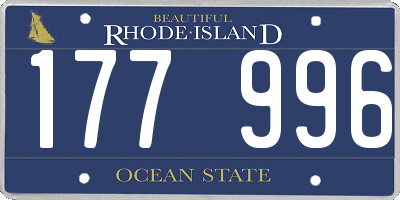 RI license plate 177996