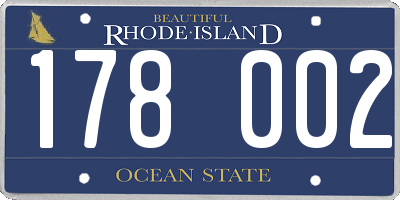 RI license plate 178002