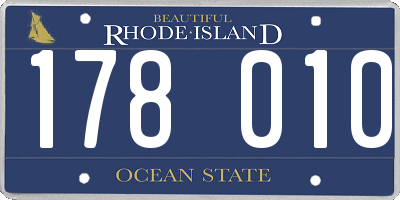 RI license plate 178010