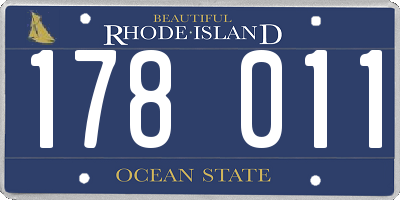 RI license plate 178011