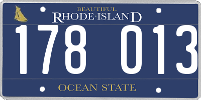 RI license plate 178013