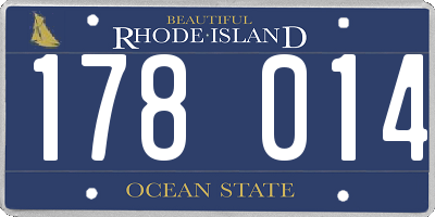 RI license plate 178014