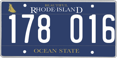 RI license plate 178016