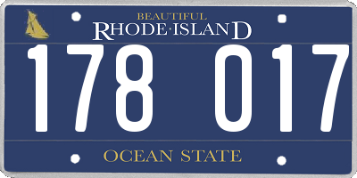 RI license plate 178017
