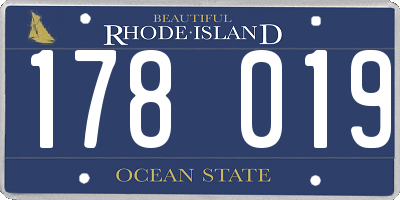 RI license plate 178019