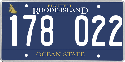 RI license plate 178022