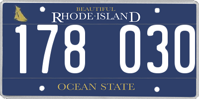 RI license plate 178030