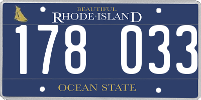 RI license plate 178033