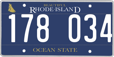 RI license plate 178034