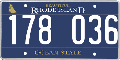 RI license plate 178036