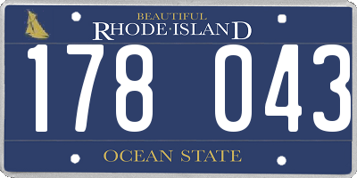 RI license plate 178043