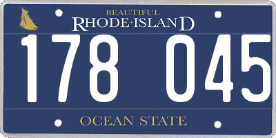 RI license plate 178045