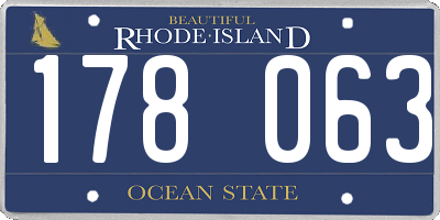 RI license plate 178063