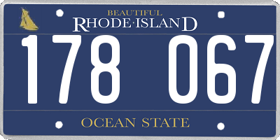 RI license plate 178067