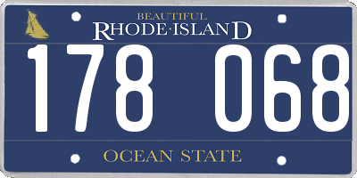 RI license plate 178068
