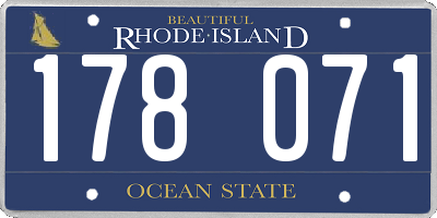 RI license plate 178071