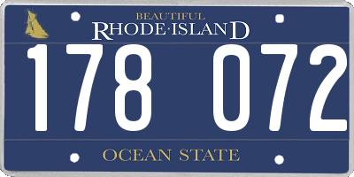 RI license plate 178072