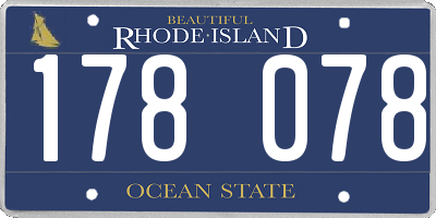 RI license plate 178078