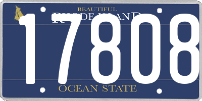 RI license plate 17808