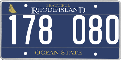 RI license plate 178080