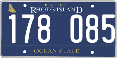 RI license plate 178085