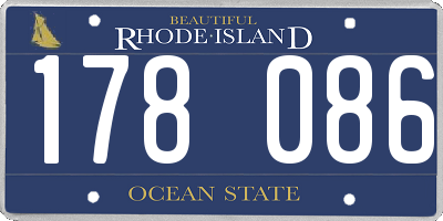 RI license plate 178086