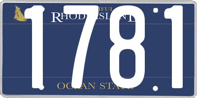 RI license plate 1781