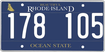 RI license plate 178105