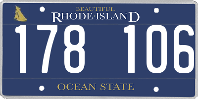 RI license plate 178106