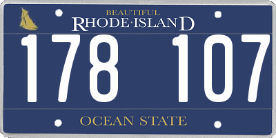 RI license plate 178107