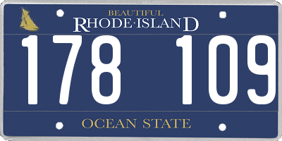 RI license plate 178109