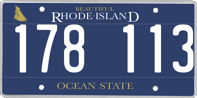 RI license plate 178113