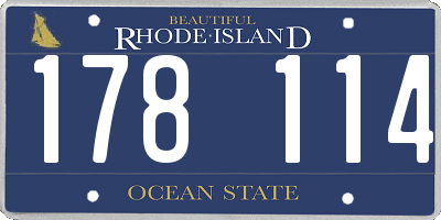 RI license plate 178114