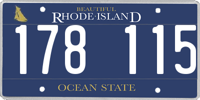 RI license plate 178115