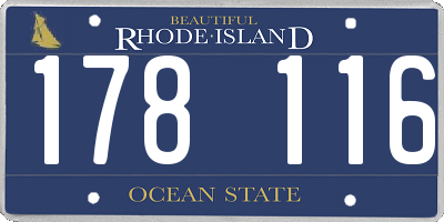 RI license plate 178116