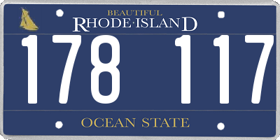 RI license plate 178117