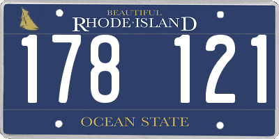 RI license plate 178121