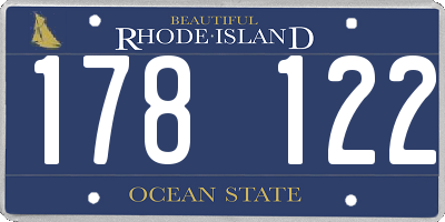 RI license plate 178122