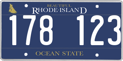 RI license plate 178123
