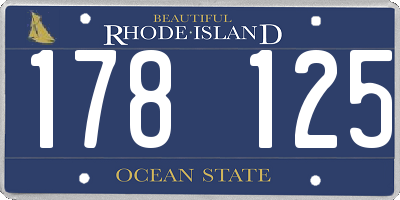 RI license plate 178125