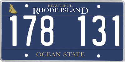 RI license plate 178131