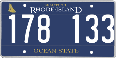 RI license plate 178133