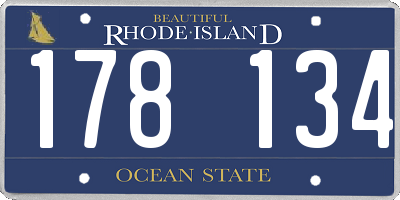 RI license plate 178134