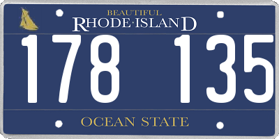 RI license plate 178135