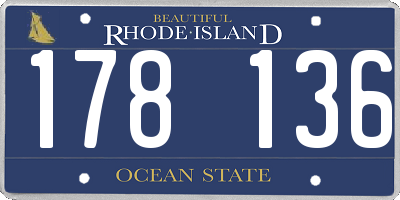 RI license plate 178136