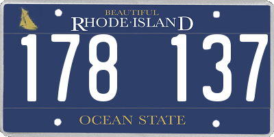 RI license plate 178137