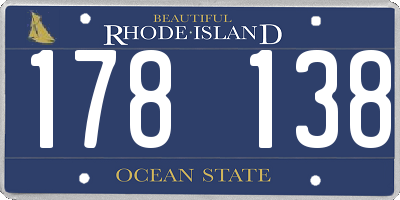 RI license plate 178138